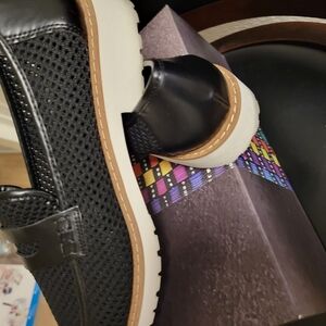 Franco Sarto Black and White Loafers